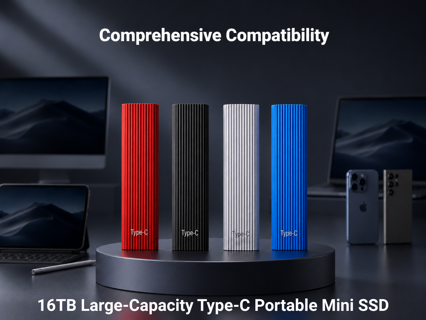 16TB Large-Capacity Type-C Portable Mini SSD